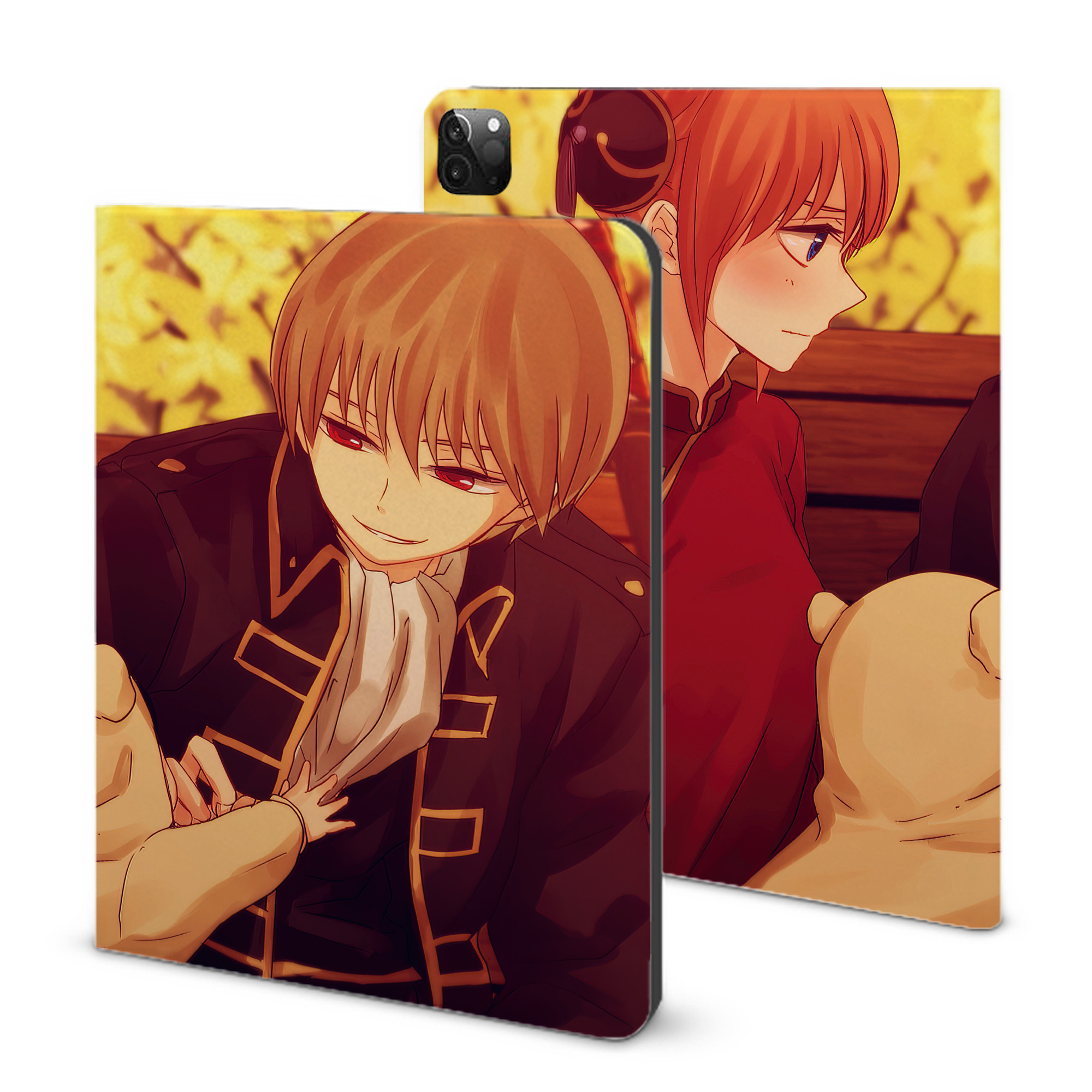 （画像用） ぎんたま 坂田銀時（さかたぎんとき） 神楽 志村新八（しむら しんぱち） GINTAMA Sakata Gintoki Kagura Shimura Shinpachi IPadケース ペンホルダー付き ブックスタイルデザイン